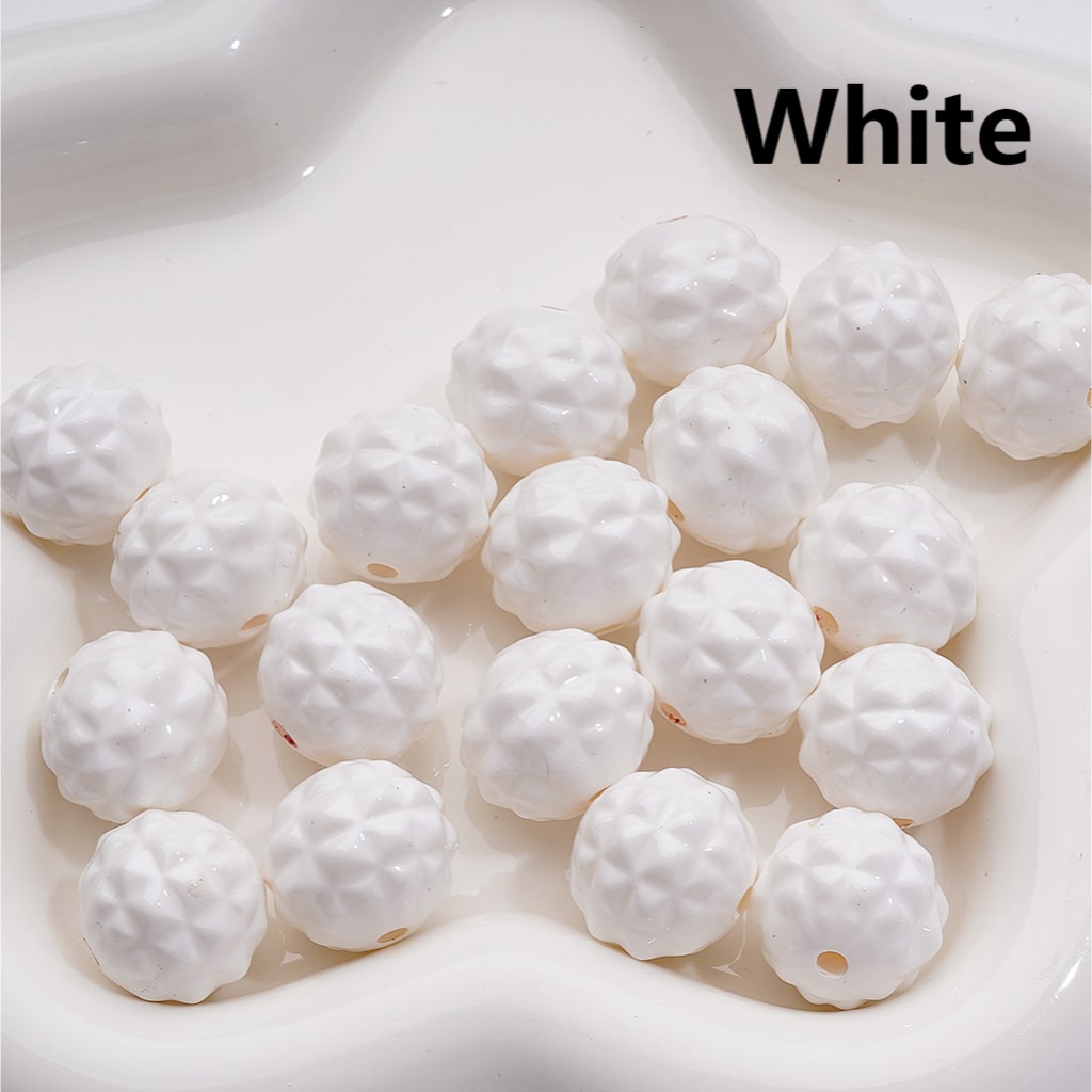 Solid Color Stoving Varnish Waxberry Acrylic Beads, 17MM