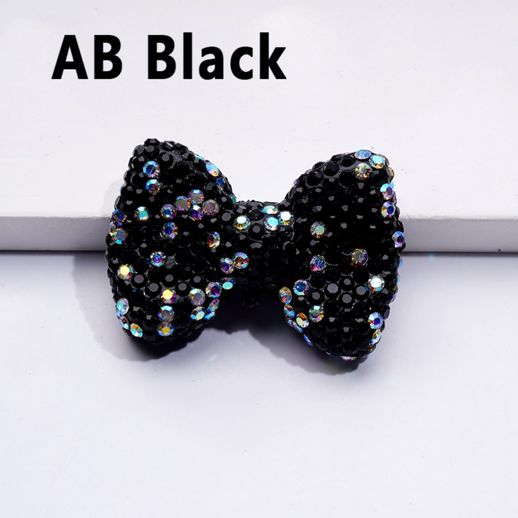 Bling Bling Multi-Color Bowknots Clay Beads with Shiny Rhinestones, 28*40MM