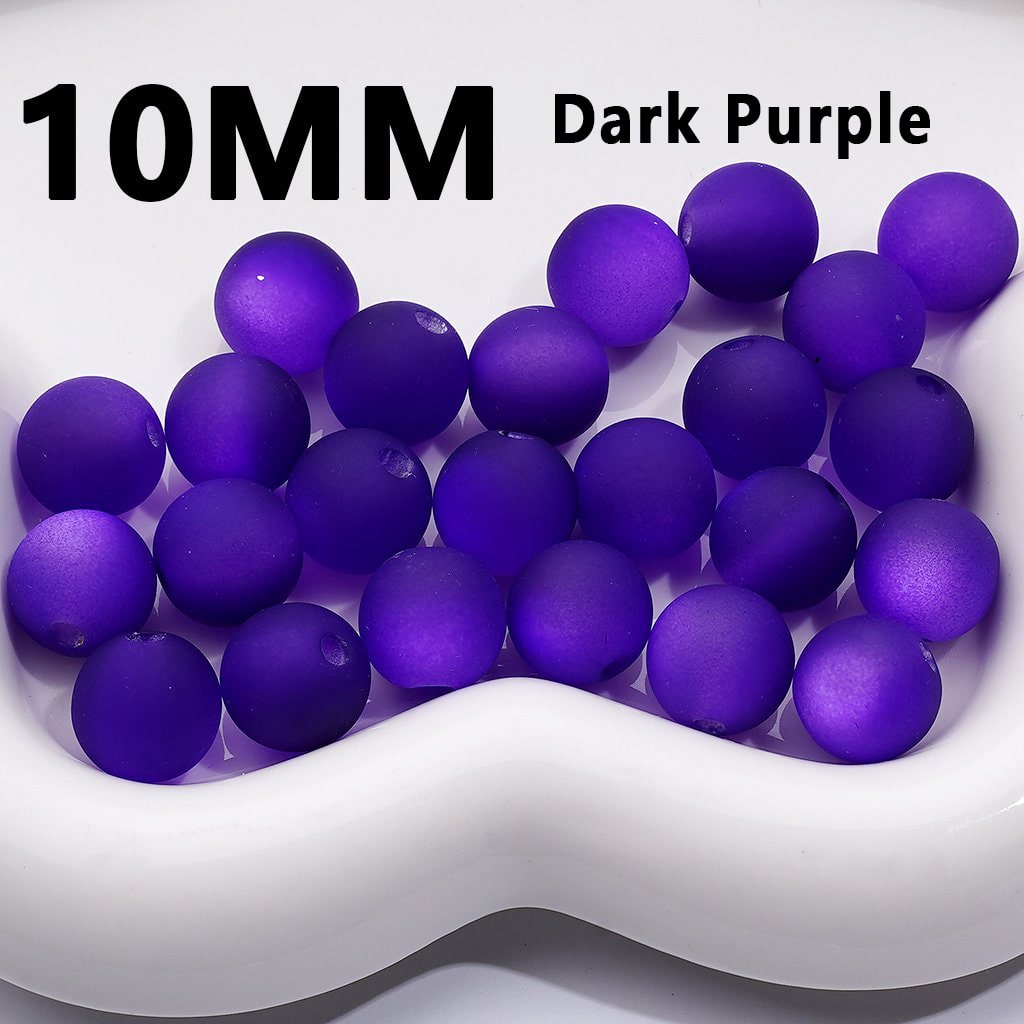 Multi-Color Cat Eye Style Frosted Matte Round Acrylic Beads, 10MM