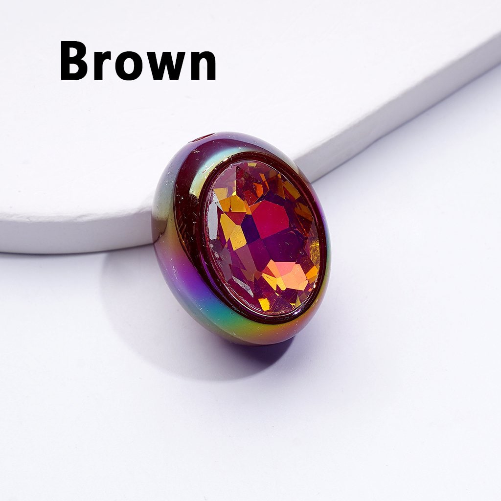 UV Coating Oval Shape Acrylic Beads Shiny K9 Rhinestones Inside, Around 26*20MM