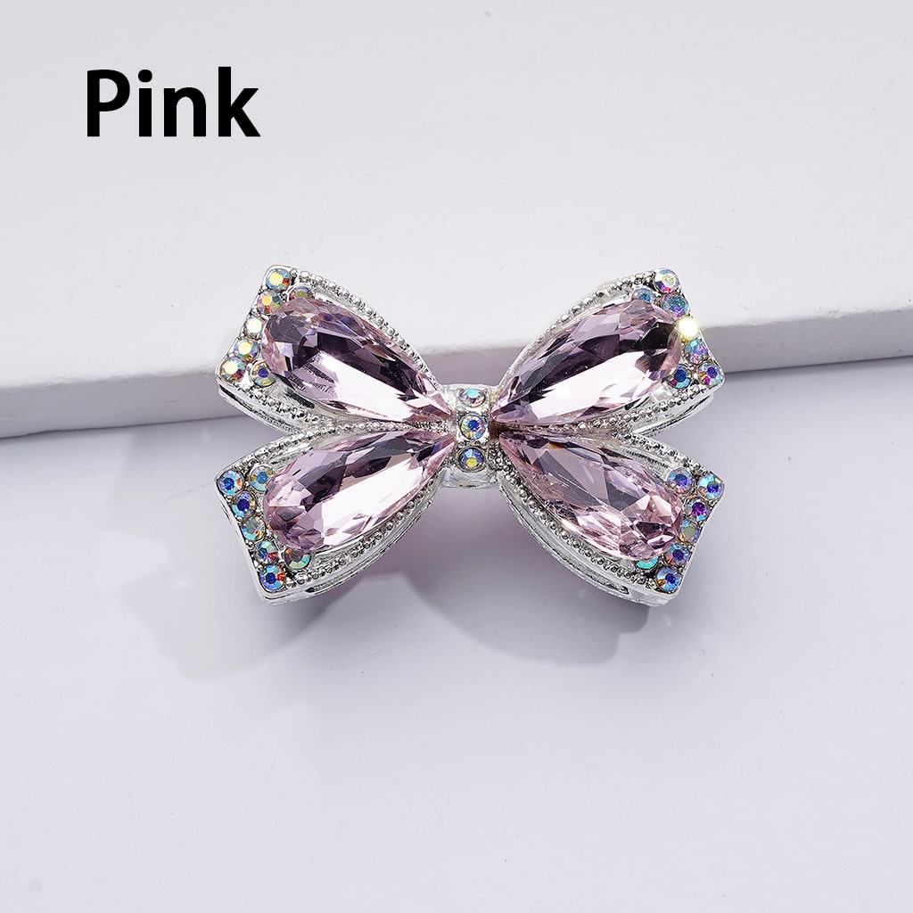 Exquisite Fancy Silver Alloy Bowknots Beads with Shiny Rhinestones, 24*38MM