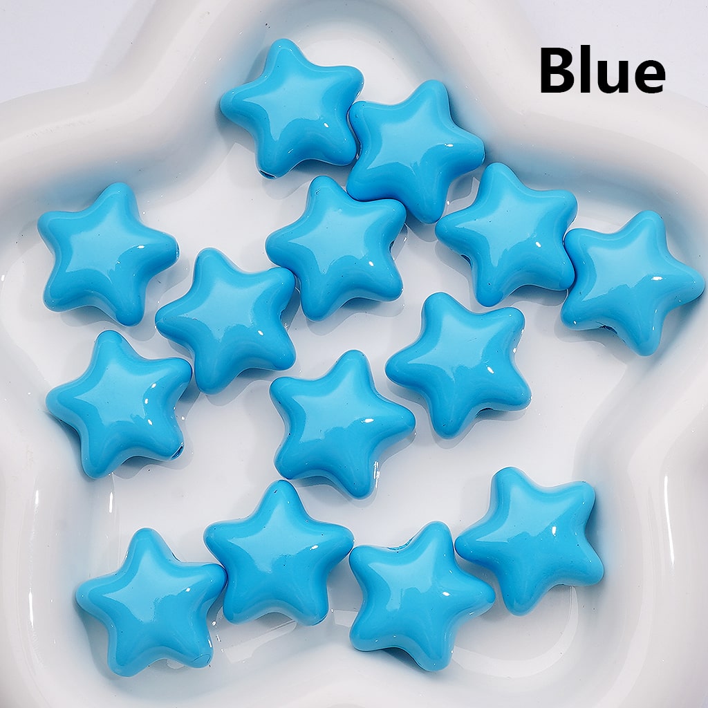 Stoving Varnish Solid Color Five-pointed Star Acrylic Beads, 23MM (Single Color is available for 200pcs(Whole bag))