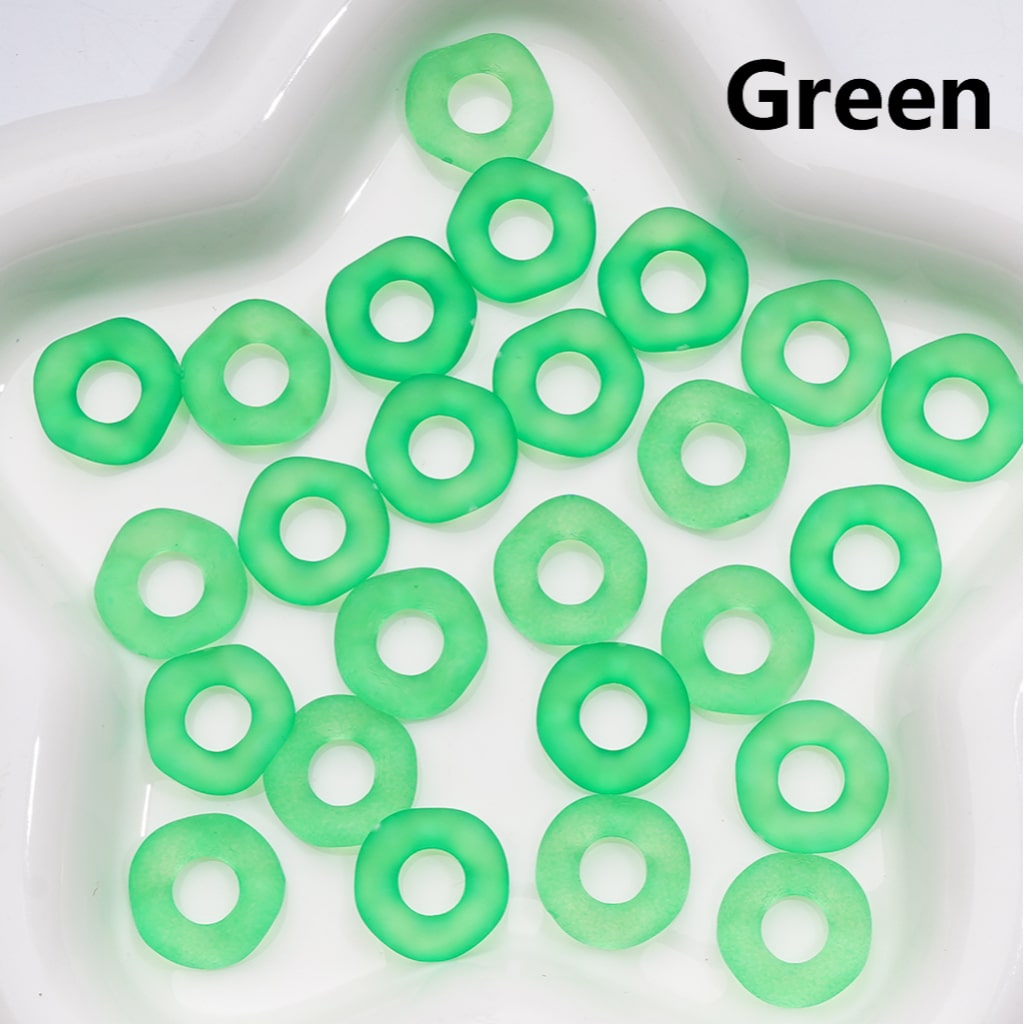 Multi-Color Translucent Frosted Large Hole Wavy Shape Acrylic Spacer Beads, 16MM (Single Color is only available for 500pcs(Whole bag))