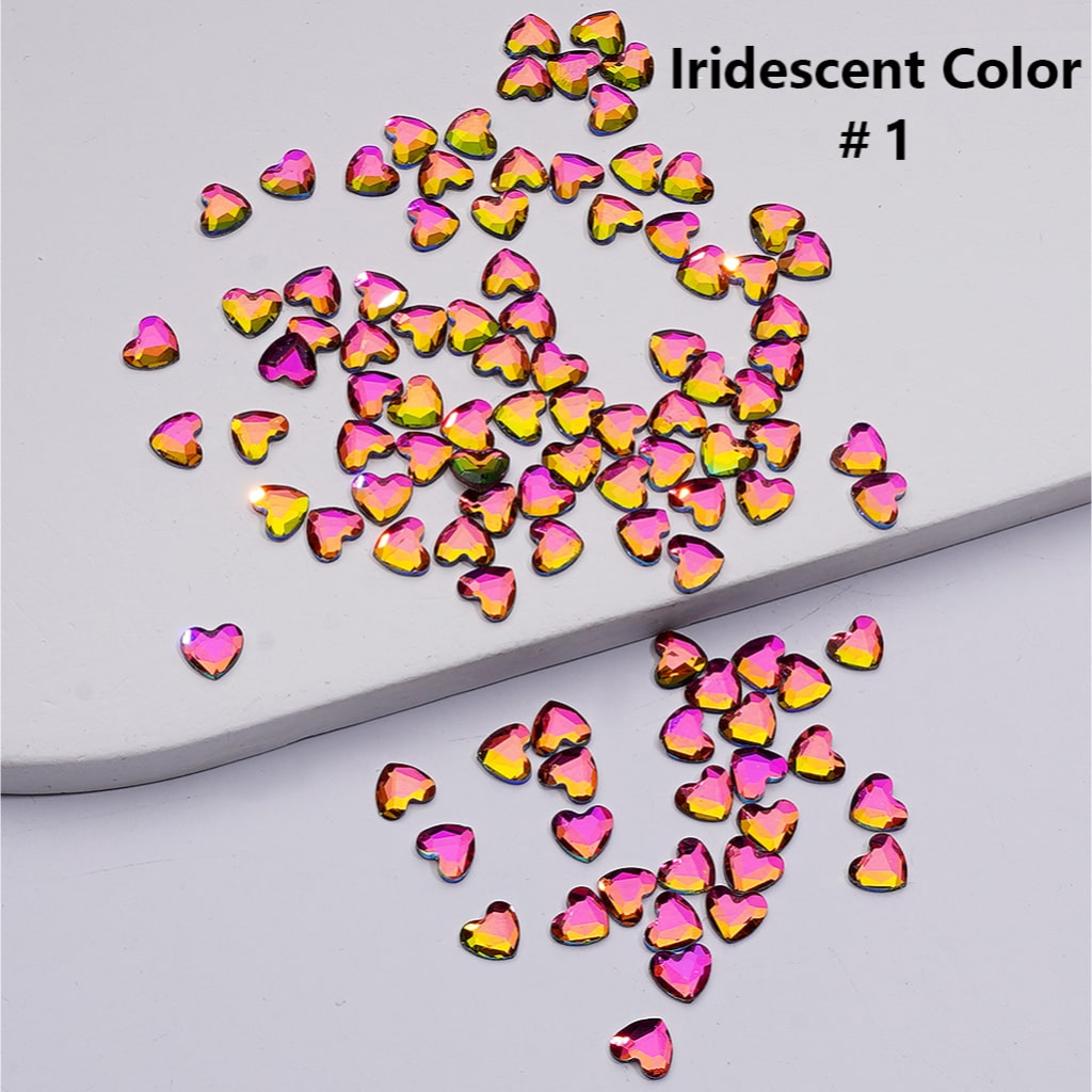Crystal Faceted Flat Back Mini Hearts Charms for Beads Jewelry Accessories, 5.5*6MM (1440pcs/bag)