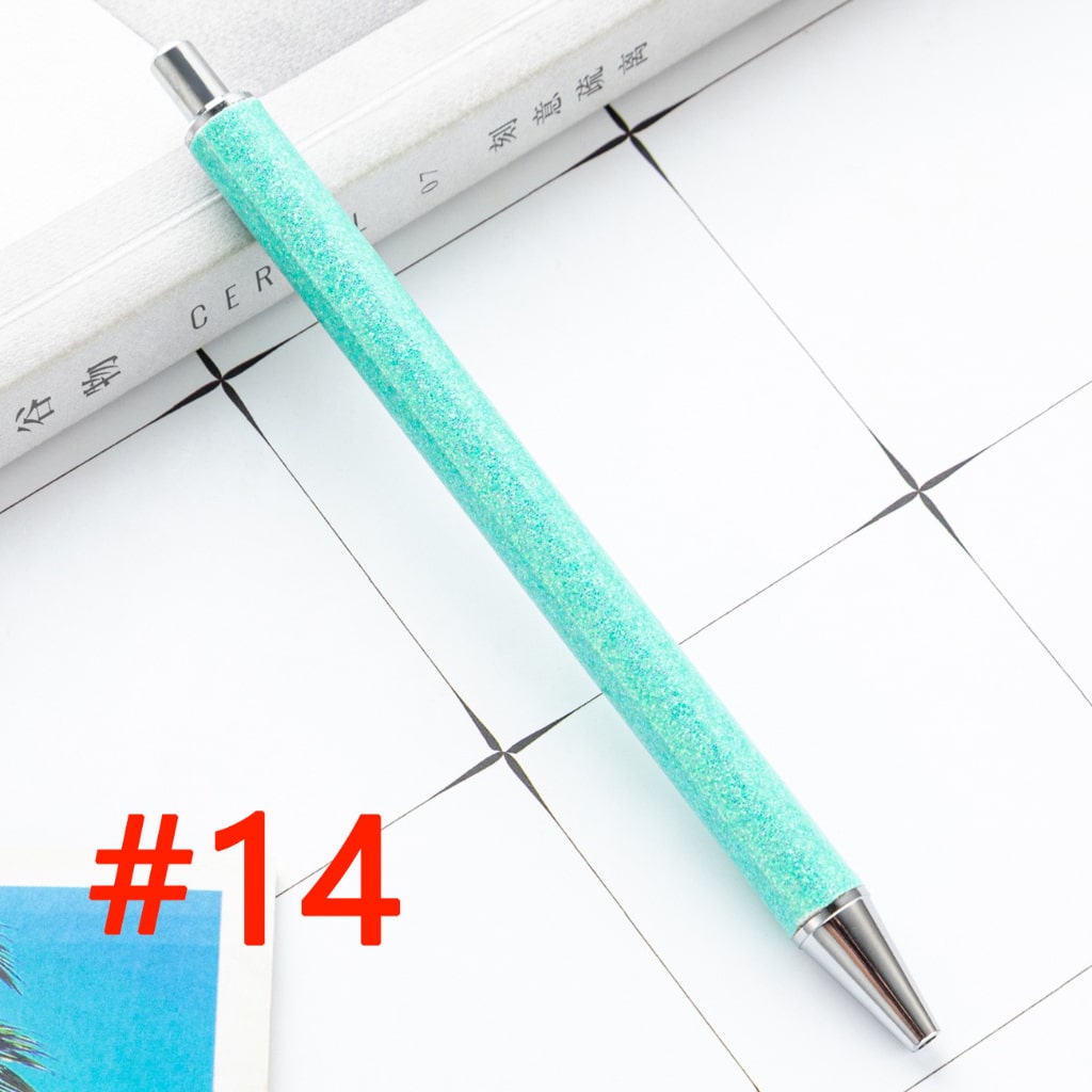Sublimation Ballpoint Pen, Push Ballpoint Pen with Glitter Effect in Gold Color