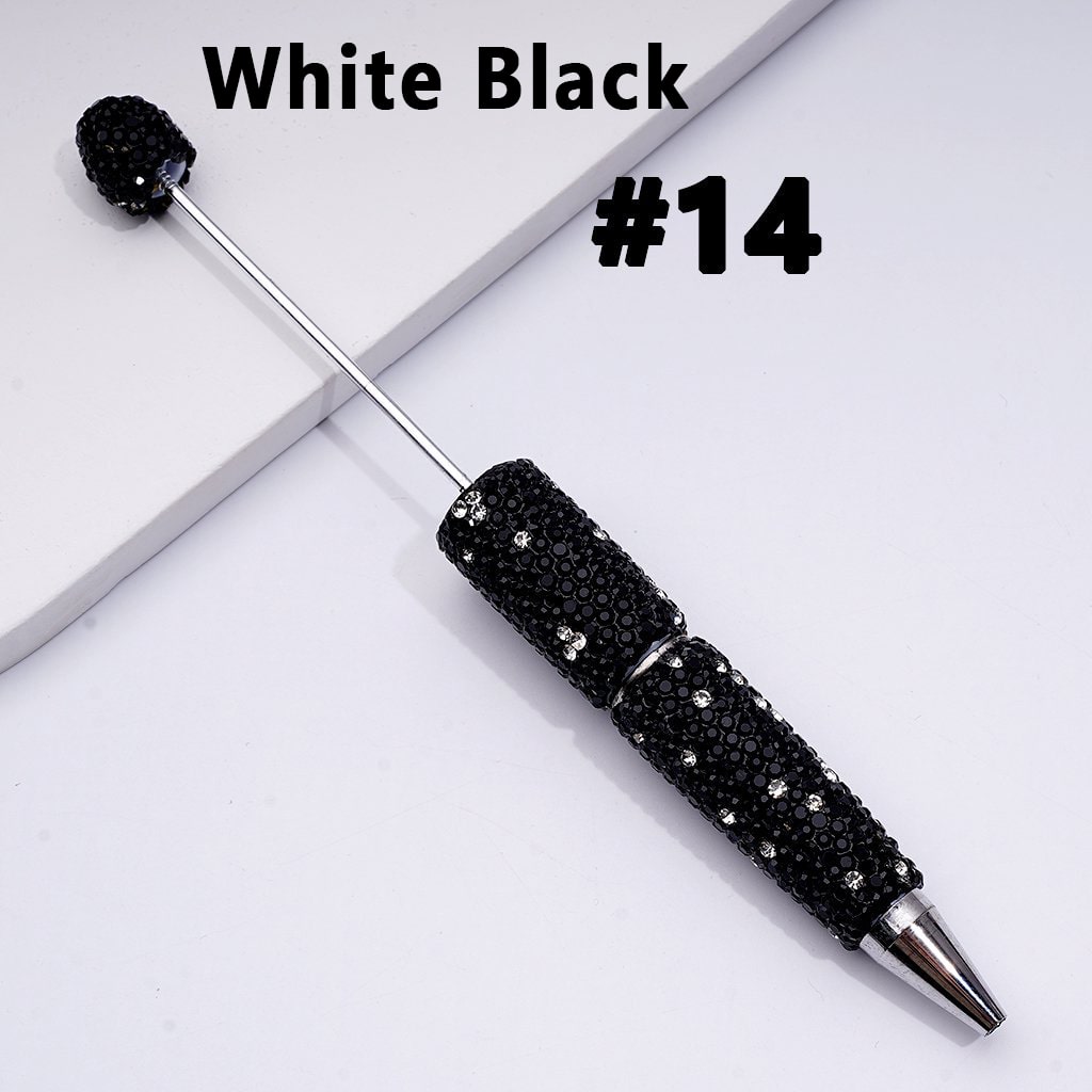 Beadable Clay Pens with Multi-Color & AB Rhinestones Covered the Entire Pen