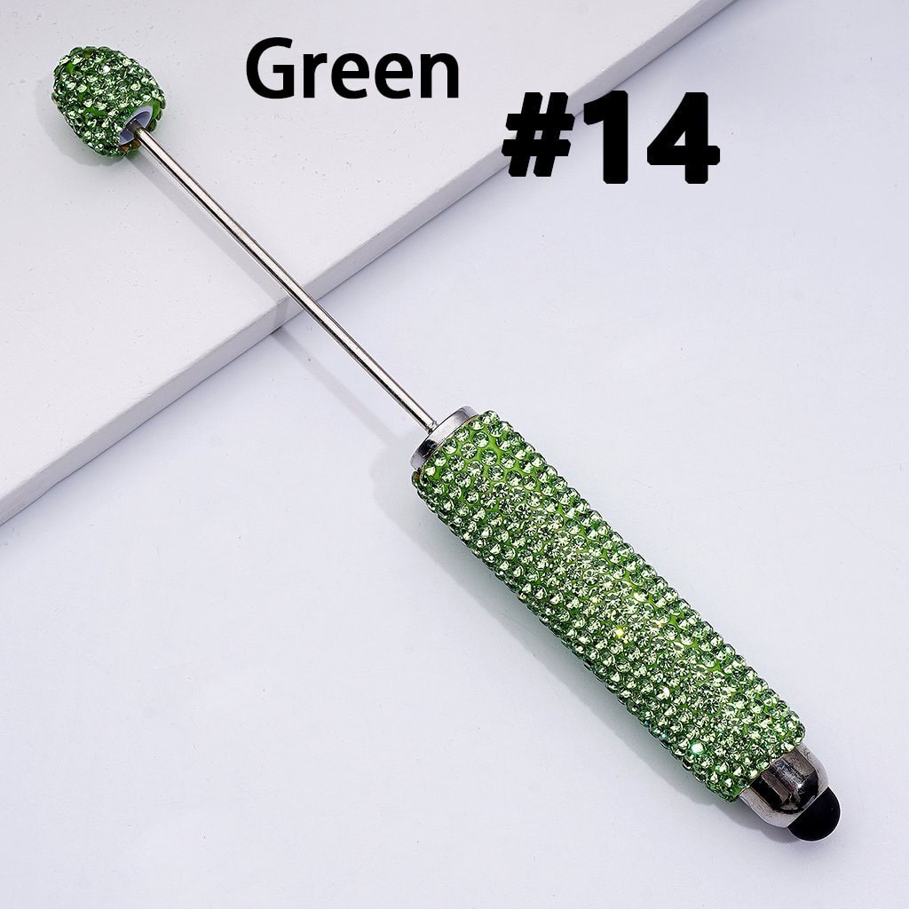 Beadable Clay Stylus Pens with AB & Colorful Rhinestones Covered the Entire Pen