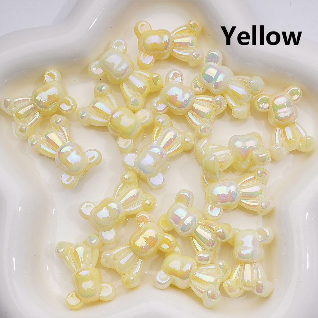 UV Coating Luminous Cute Bearbrick Gloomy Acrylic Beads, 18*24MM (Single Color is available for 200pcs(Whole bag))
