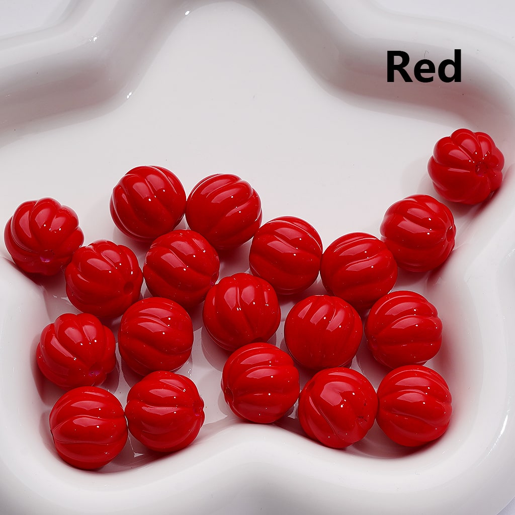 Stoving Varnish Solid Color Pumpkin Halloween Acrylic Beads, 16MM (Single Color is available for 200pcs(Whole bag))