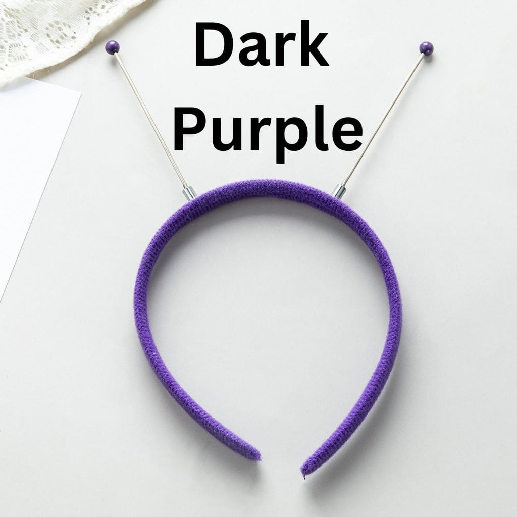 DIY Beadable Plastic Flocked Hair Band Loop Clasp for Christmas Children Party Gift Decorations Accessories in Solid Color, 350MM