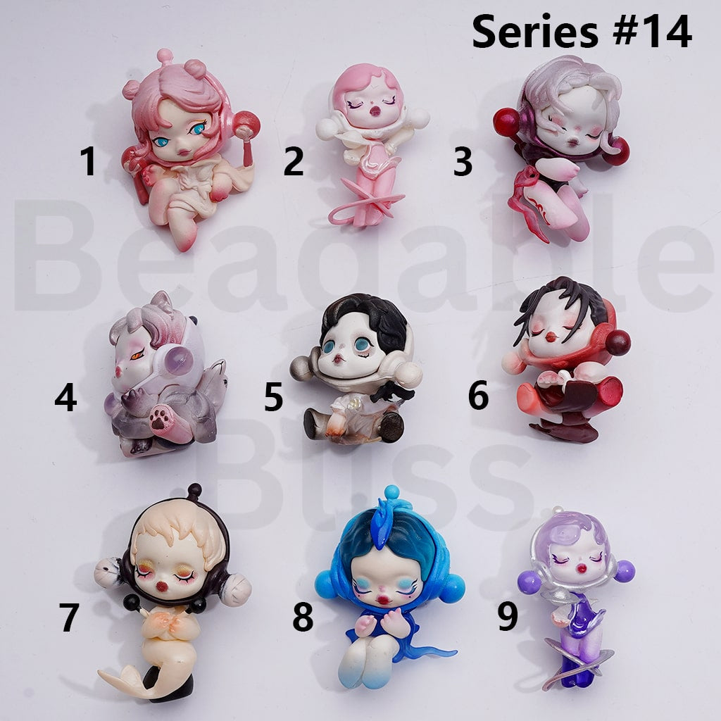 Cute Blind Box Pop Mar Skullpand Winter Melod Series Figures Jewelry Accessories (No Hole)