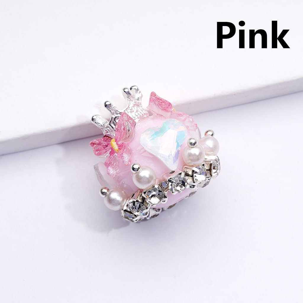 Acrylic Beads Cute Butterfly Hearts Clear Rhinestones Chains White Pearls Silver Alloy Crown Solid Color 22*22MM