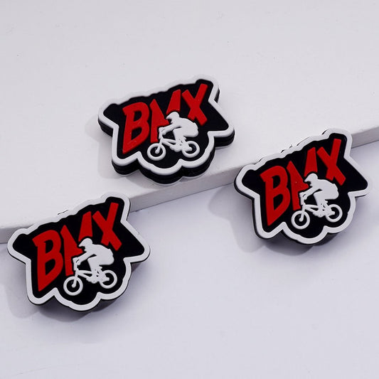 Cool BMX Rider Extreme Sports Silicone Focal Beads