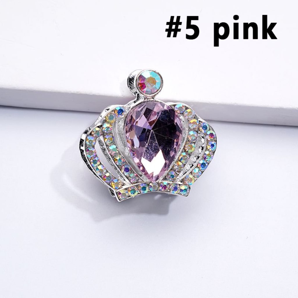 Bling Bling Silver Alloy Crown with Mini AB Rhinestones Colorful Water Drops Beads, Around 24*23MM