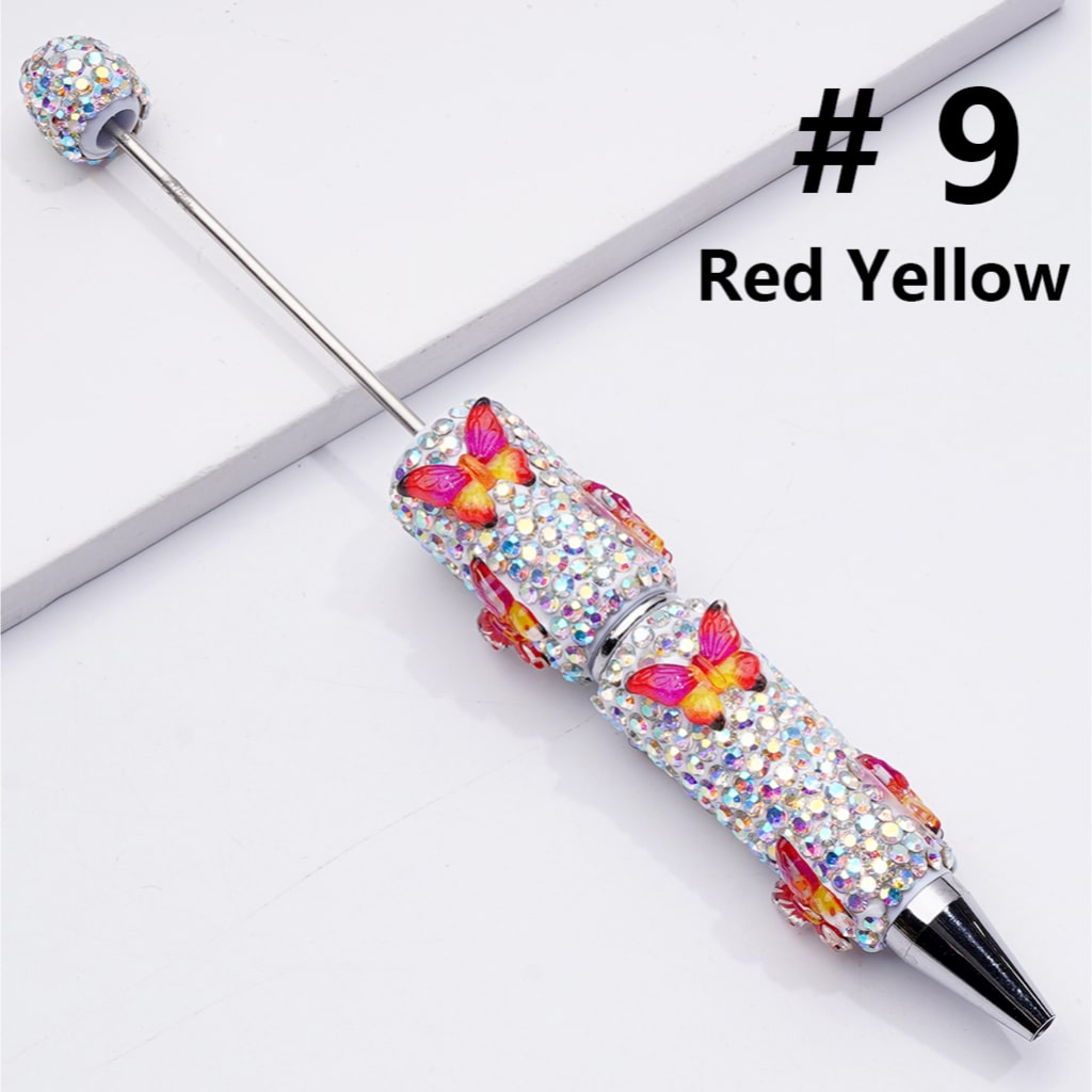 Double Color Butterfly AB Rhinestones Beadable Clay Pens