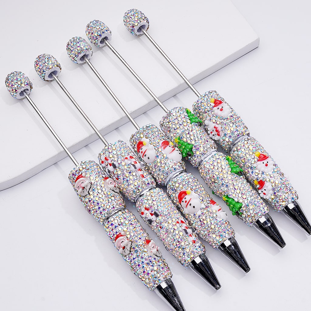 Christmas Series Father Christmas Tree Candy Cane Snowman Clown AB Rhinestones Beadable Clay Pens