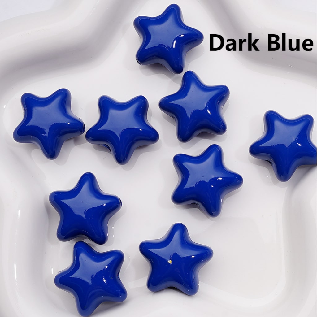 Stoving Varnish Solid Color Five-pointed Star Acrylic Beads, 23MM (Single Color is available for 200pcs(Whole bag))