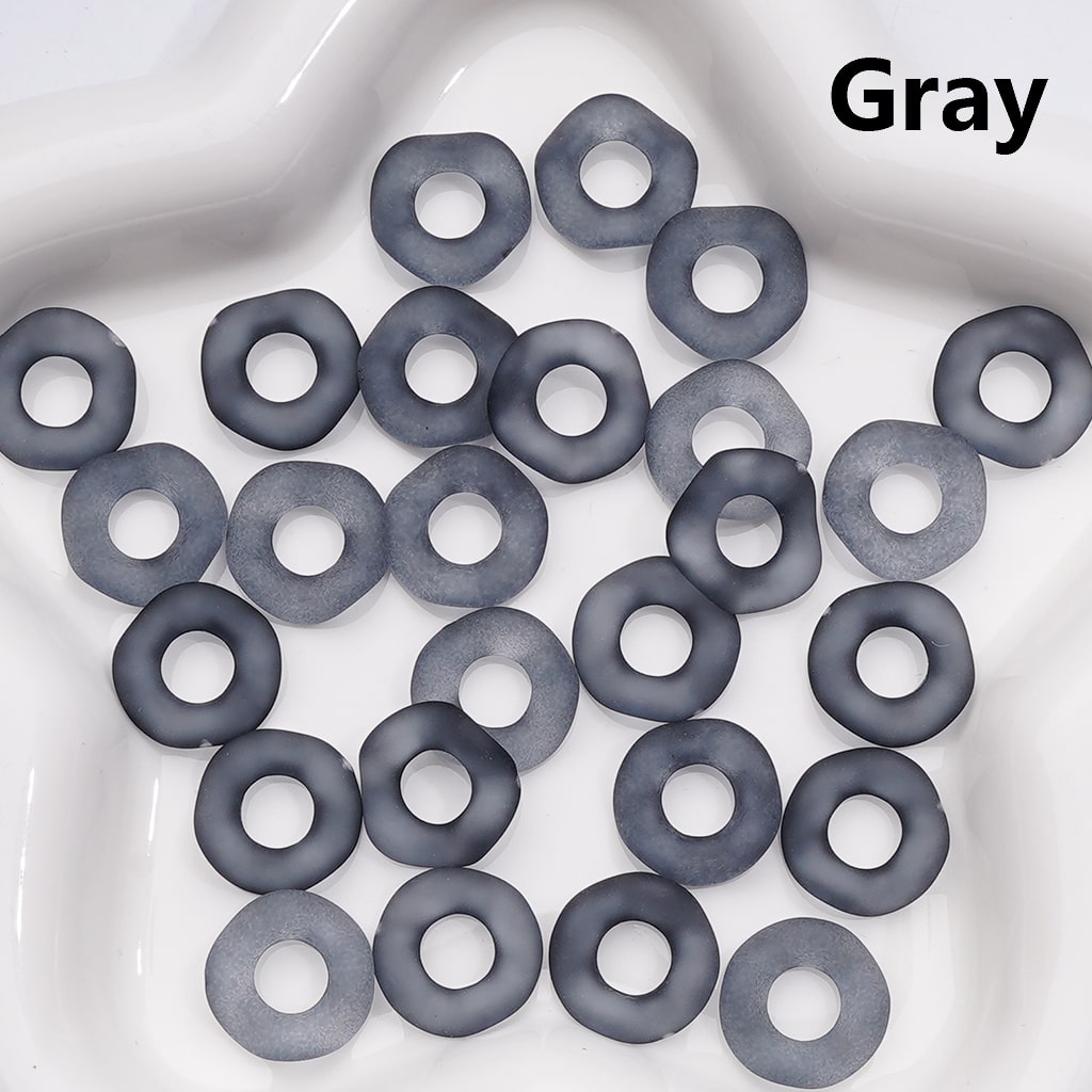 Multi-Color Translucent Frosted Large Hole Wavy Shape Acrylic Spacer Beads, 16MM (Single Color is only available for 500pcs(Whole bag))
