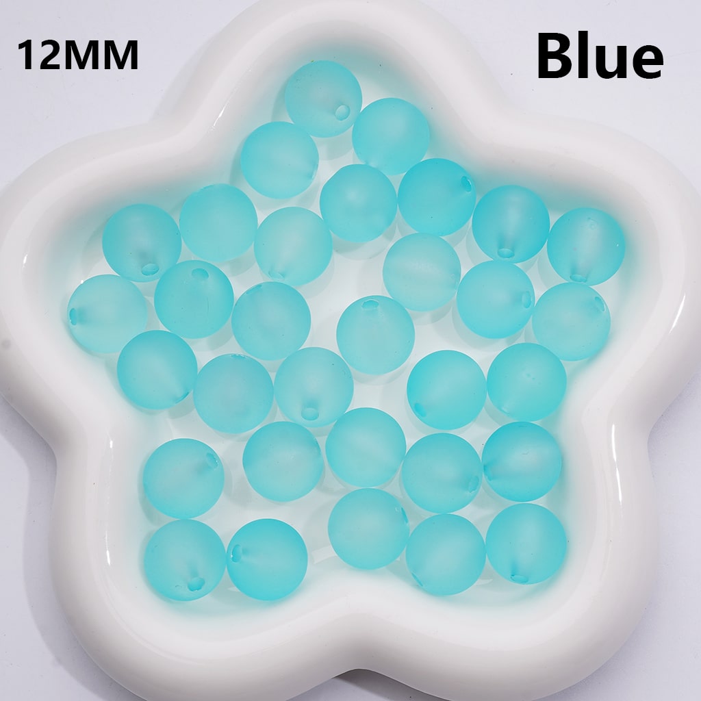Frosted Matte Translucent Multi-Color Round Acrylic Beads, 12MM, (Single Color is available for 500pcs(Whole bag))