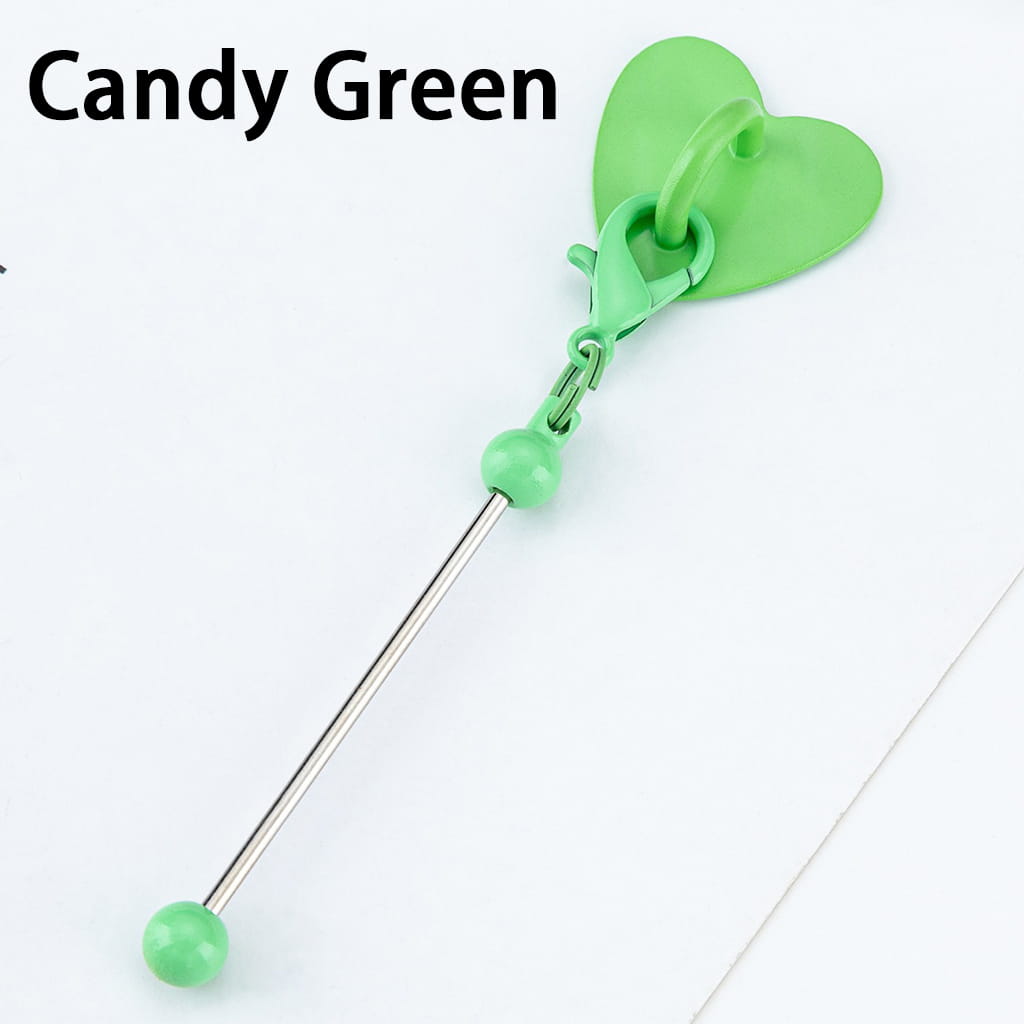 DIY Beadable Keychain Bar with Mini Lobster Clasp & Heart Accessories, 9.6*2.5CM, Multi-Color (Please Read the Description)