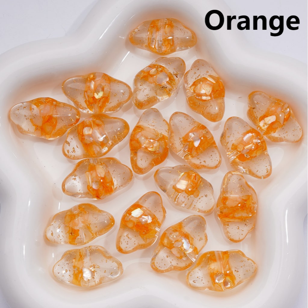 Multi-Color Shells Gold Foil Paper Inside Clear Cloud Acrylic Beads, 13*22MM (Single Color is available for 200pcs(Whole bag))