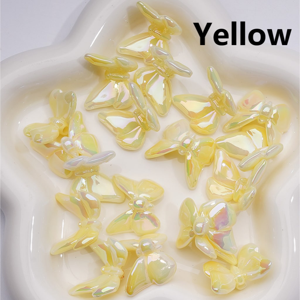 UV Coating Luminous Butterfly Acrylic Bead, 21*25MM (Single Color is available for 200pcs(Whole bag))