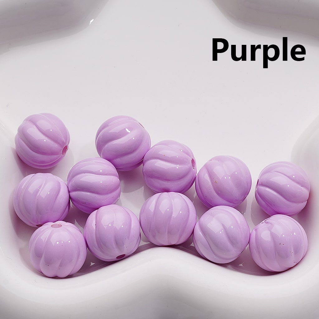 Stoving Varnish Solid Color Pumpkin Halloween Acrylic Beads, 16MM (Single Color is available for 200pcs(Whole bag))
