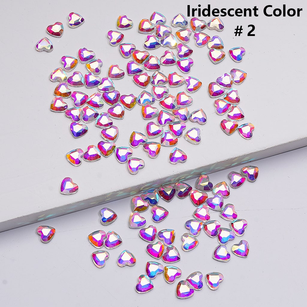 Crystal Faceted Flat Back Mini Hearts Charms for Beads Jewelry Accessories, 5.5*6MM (1440pcs/bag)