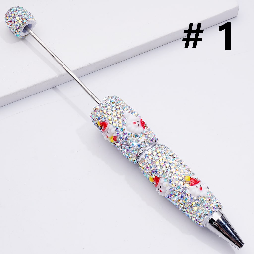 Christmas Series Father Christmas Tree Candy Cane Snowman Clown AB Rhinestones Beadable Clay Pens