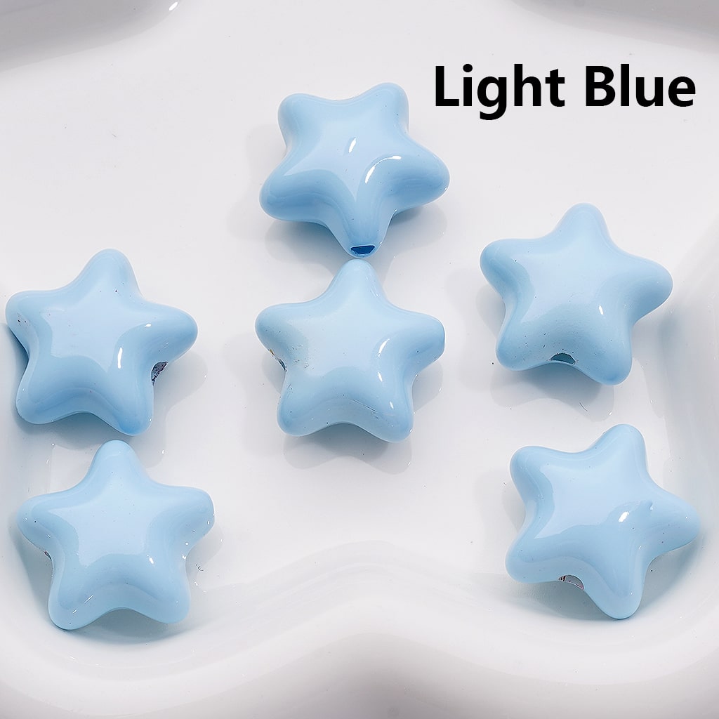 Stoving Varnish Solid Color Five-pointed Star Acrylic Beads, 23MM (Single Color is available for 200pcs(Whole bag))