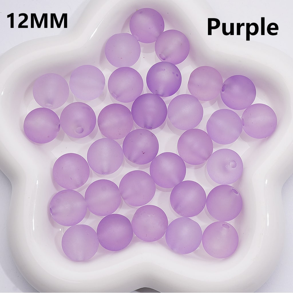 Frosted Matte Translucent Multi-Color Round Acrylic Beads, 12MM, (Single Color is available for 500pcs(Whole bag))