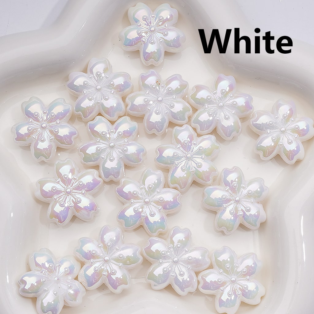 UV Coating Luminous Cute Five-petaled Flowers Acrylic Beads,24MM (Single Color is available for 200pcs(Whole bag))