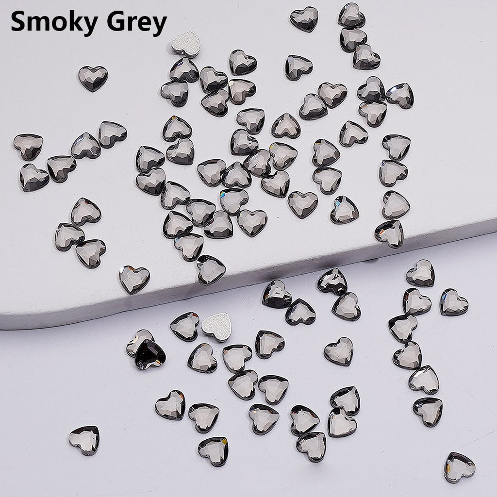 Crystal Faceted Flat Back Mini Hearts Charms for Beads Jewelry Accessories, 5.5*6MM (1440pcs/bag)