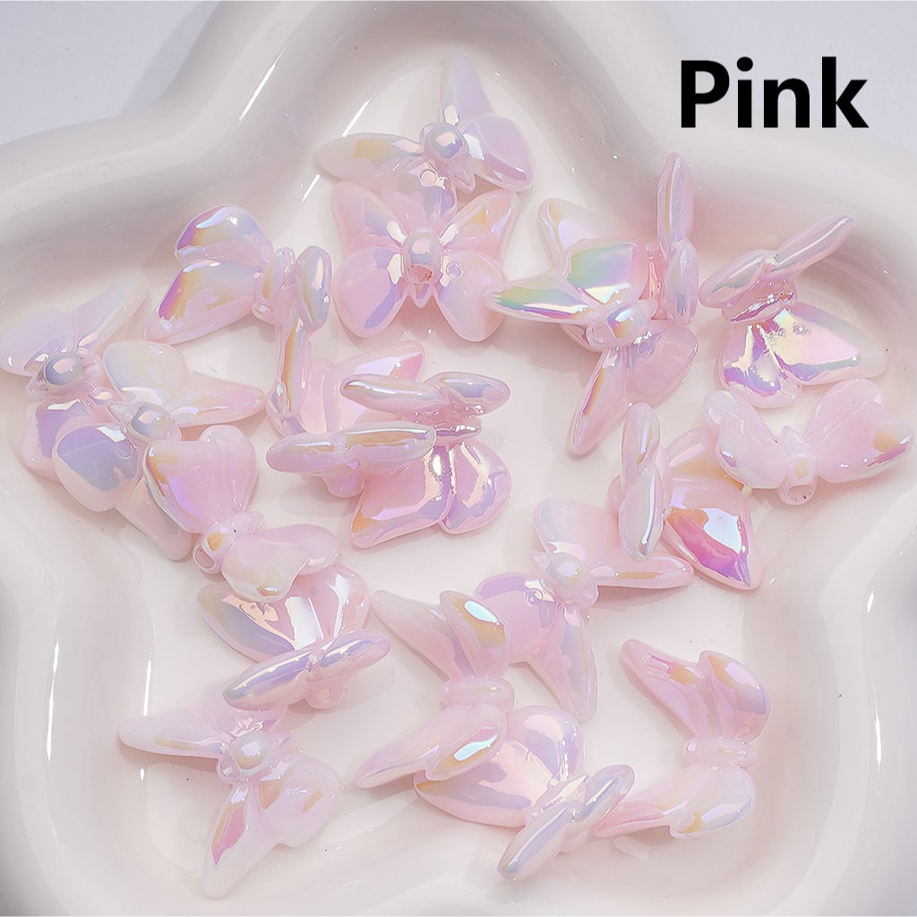 UV Coating Luminous Butterfly Acrylic Bead, 21*25MM (Single Color is available for 200pcs(Whole bag))