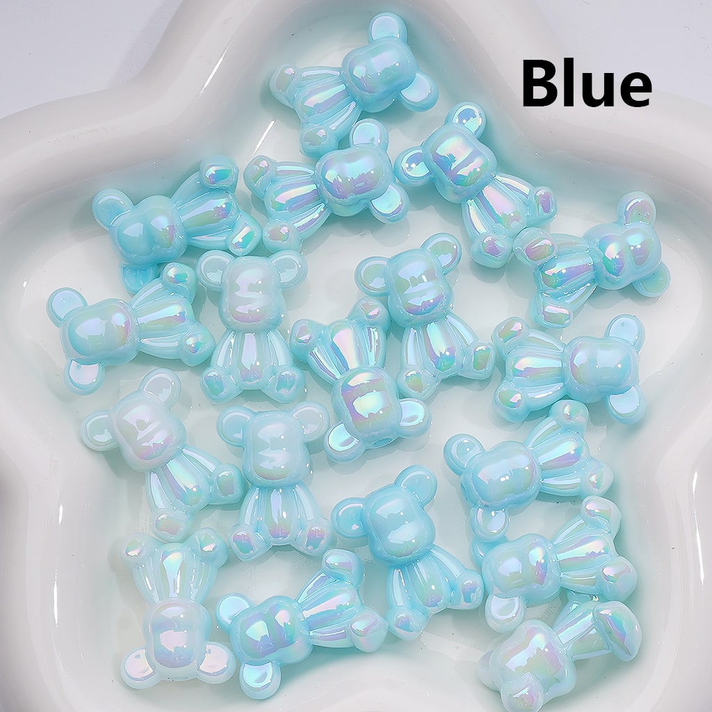 UV Coating Luminous Cute Bearbrick Gloomy Acrylic Beads, 18*24MM (Single Color is available for 200pcs(Whole bag))