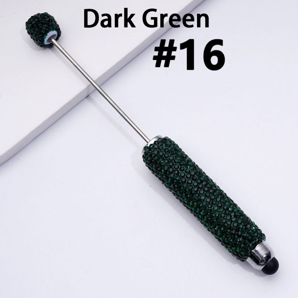 Beadable Clay Stylus Pens with AB & Colorful Rhinestones Covered the Entire Pen