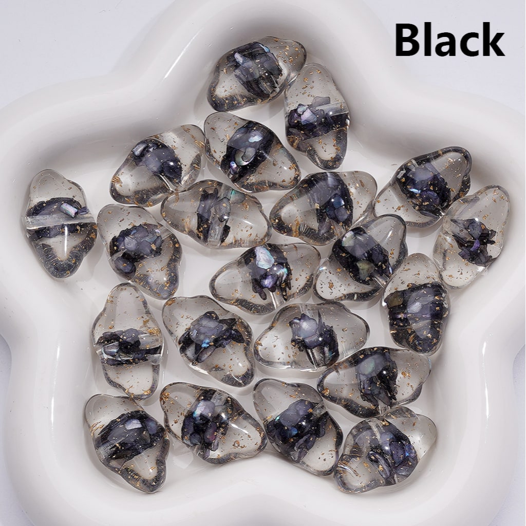 Multi-Color Shells Gold Foil Paper Inside Clear Cloud Acrylic Beads, 13*22MM (Single Color is available for 200pcs(Whole bag))