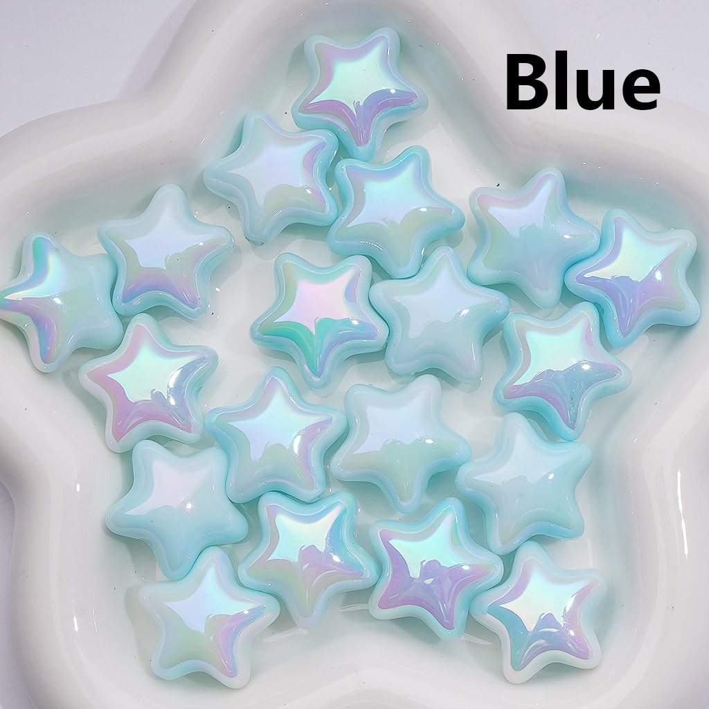 UV Coating Luminous Cute Five-pointed Star Acrylic Beads, 23MM (Single Color is available for 200pcs(Whole bag))