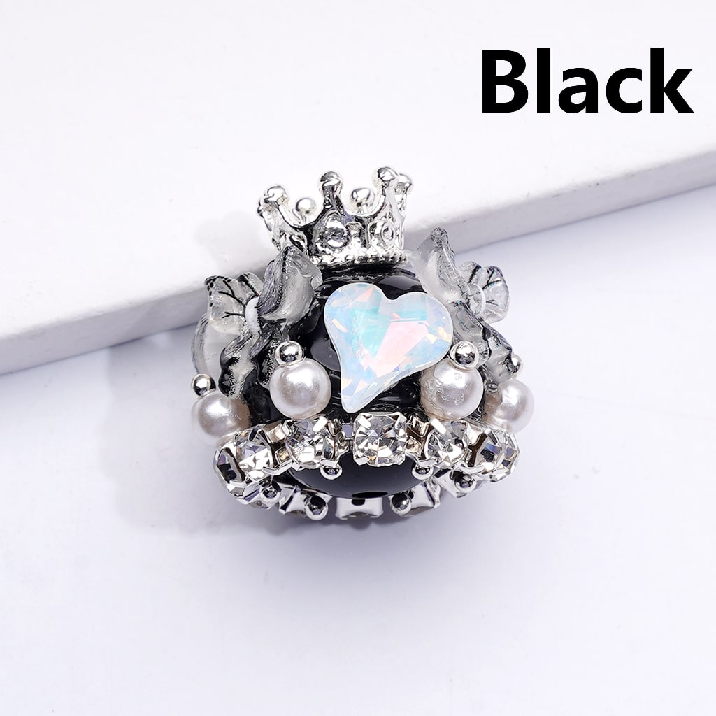 Acrylic Beads Cute Butterfly Hearts Clear Rhinestones Chains White Pearls Silver Alloy Crown Solid Color 22*22MM