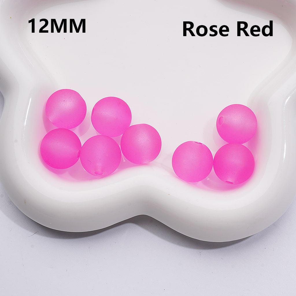 Frosted Matte Translucent Multi-Color Round Acrylic Beads, 12MM, (Single Color is available for 500pcs(Whole bag))