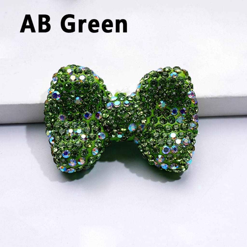 Bling Bling Multi-Color Bowknots Clay Beads with Shiny Rhinestones, 28*40MM