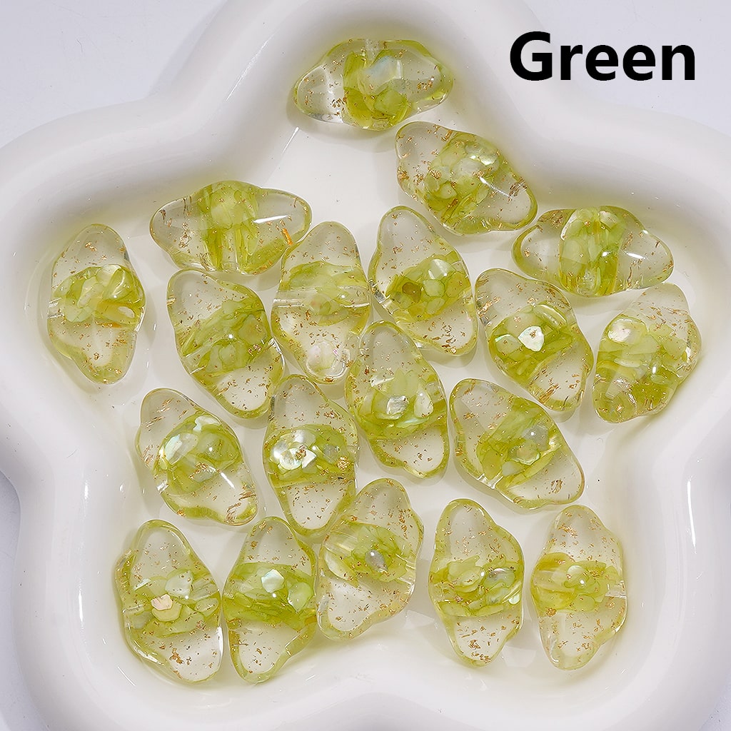 Multi-Color Shells Gold Foil Paper Inside Clear Cloud Acrylic Beads, 13*22MM (Single Color is available for 200pcs(Whole bag))