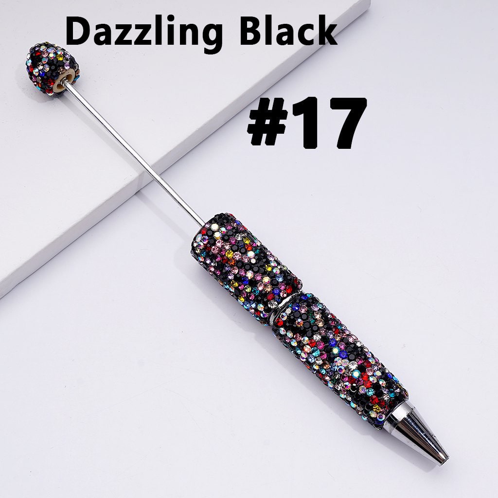 Beadable Clay Pens with Multi-Color & AB Rhinestones Covered the Entire Pen