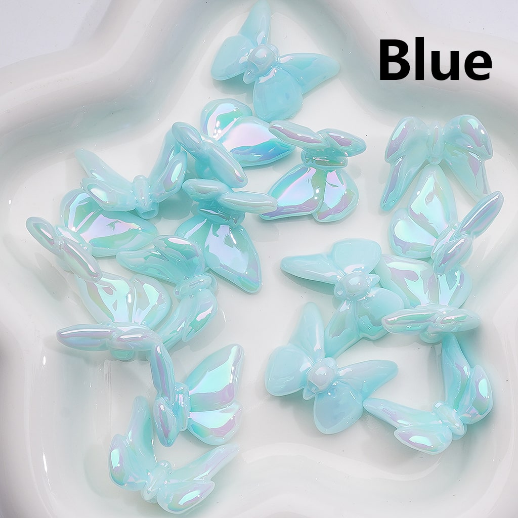 UV Coating Luminous Butterfly Acrylic Bead, 21*25MM (Single Color is available for 200pcs(Whole bag))