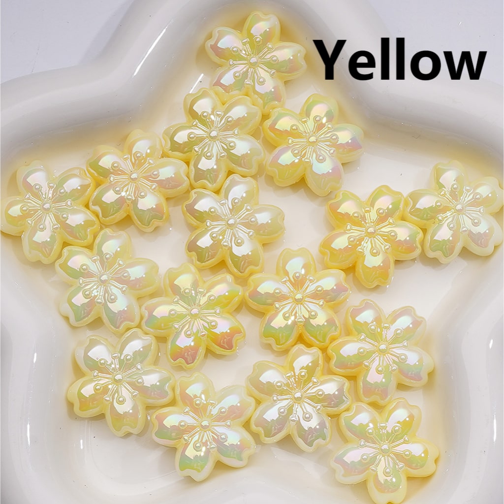 UV Coating Luminous Cute Five-petaled Flowers Acrylic Beads,24MM (Single Color is available for 200pcs(Whole bag))