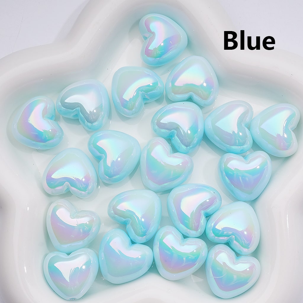 UV Coating Luminous Hearts Acrylic Beads, 22*19MM (Single Color is available for 200pcs(Whole bag))