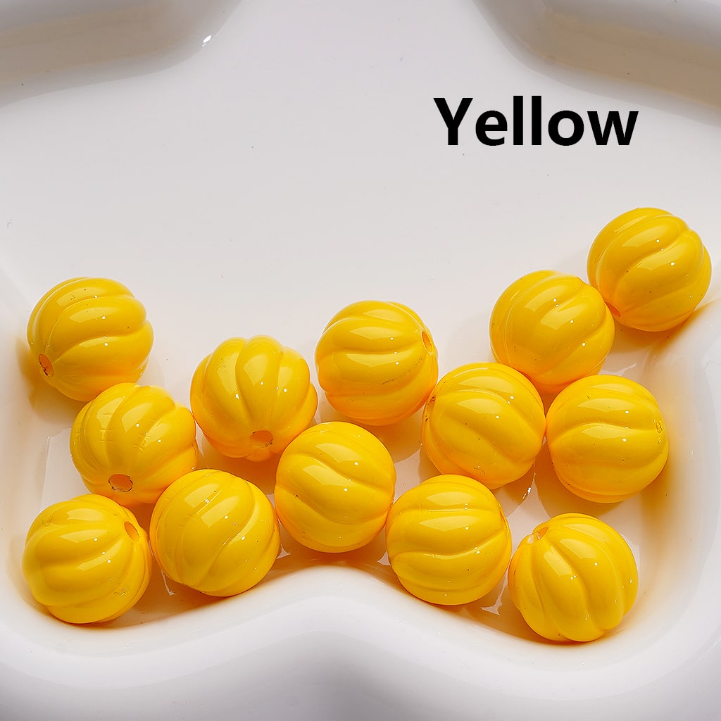 Stoving Varnish Solid Color Pumpkin Halloween Acrylic Beads, 16MM (Single Color is available for 200pcs(Whole bag))