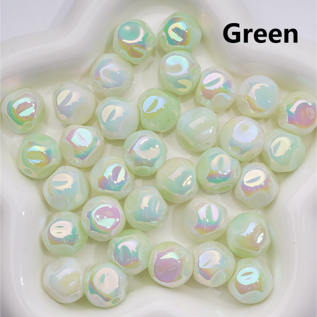 UV Coating Luminous Mini Aerolite Shape Acrylic Beads, 16MM (Single Color is available for 200pcs(Whole bag))