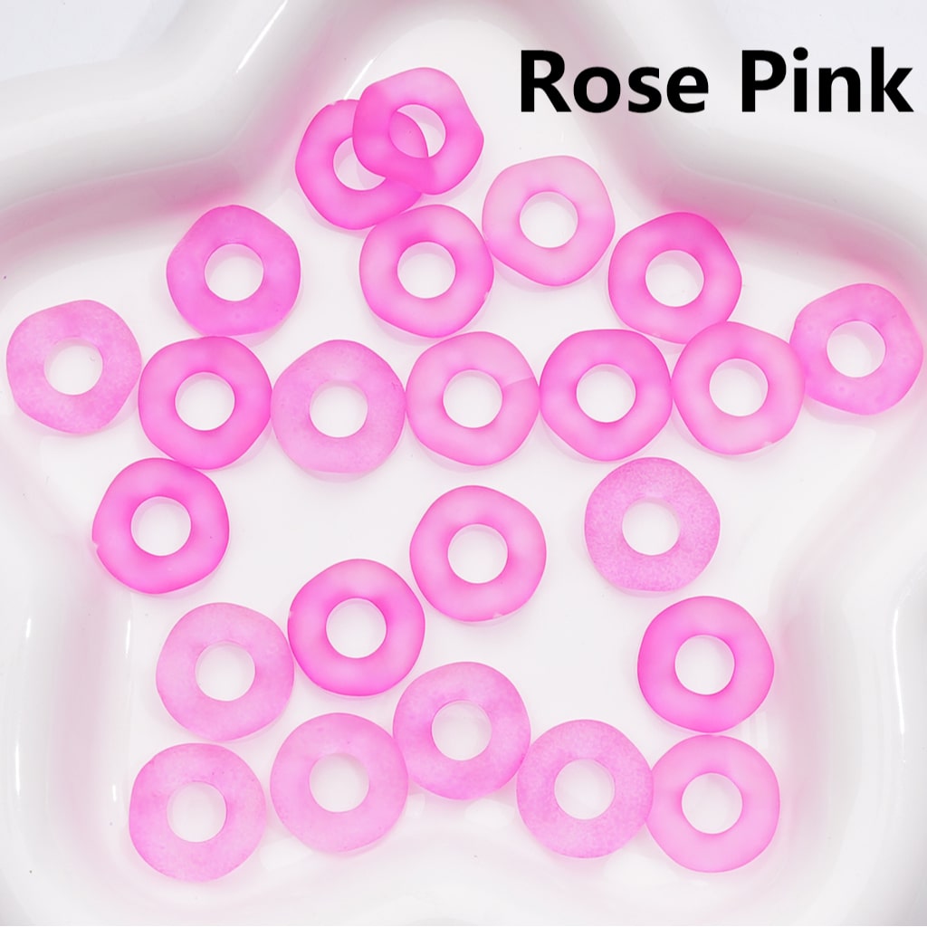 Multi-Color Translucent Frosted Large Hole Wavy Shape Acrylic Spacer Beads, 16MM (Single Color is only available for 500pcs(Whole bag))