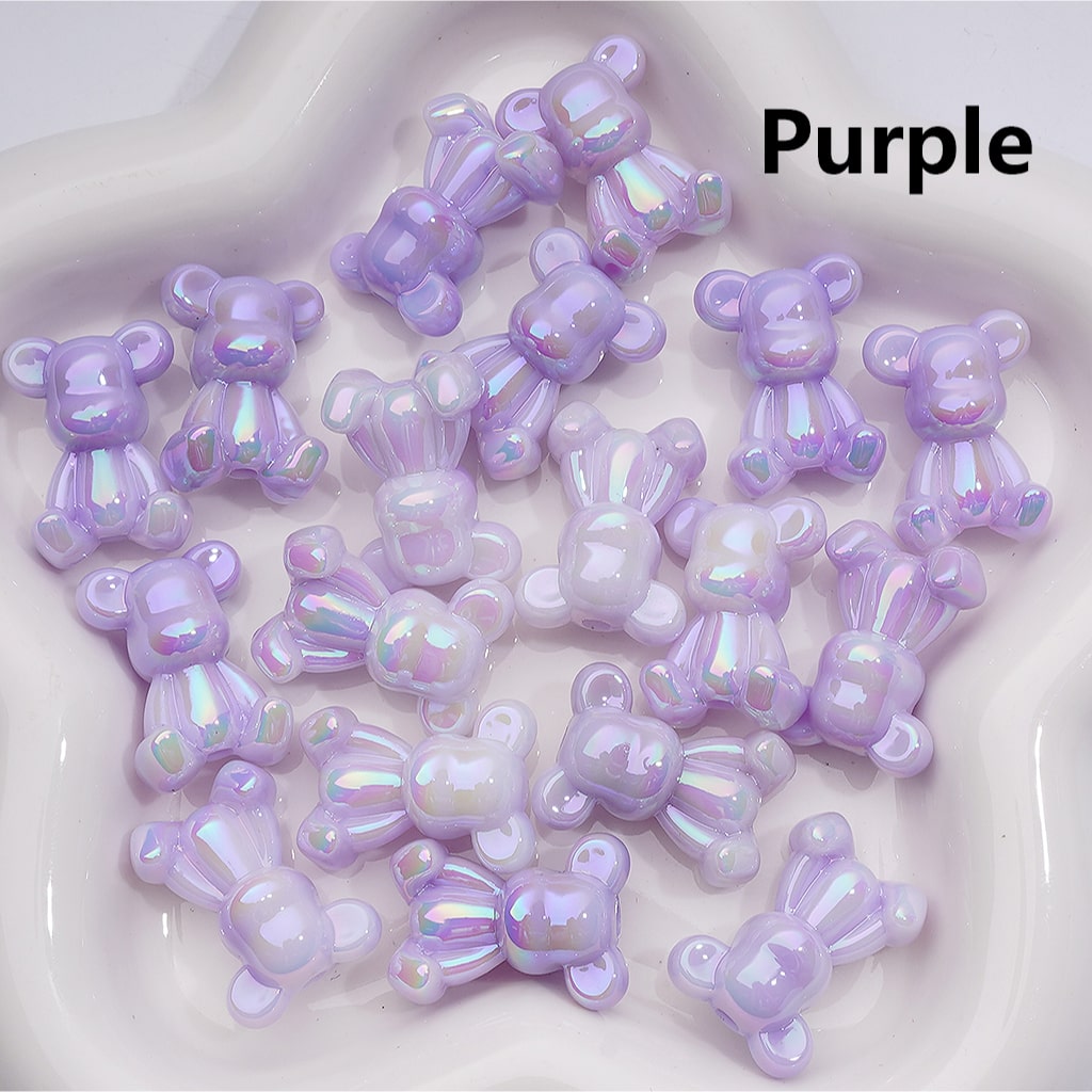 UV Coating Luminous Cute Bearbrick Gloomy Acrylic Beads, 18*24MM (Single Color is available for 200pcs(Whole bag))